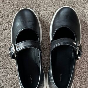 Maeve Black Leather Mary Jane Shoes-41